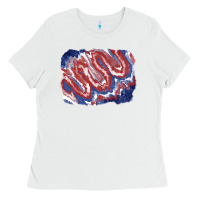 White Patriotic tie dye background Ladies Tee - CowGirlArtShop