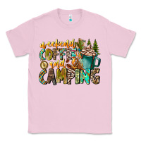 Bubblegum Pink Weekends Coffee And Camping Classic Tee - CowhideDigitalArt
