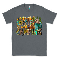 Charcoal Heather Weekends Coffee And Camping Classic Tee - CowhideDigitalArt