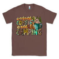 Chestnut Weekends Coffee And Camping Classic Tee - CowhideDigitalArt