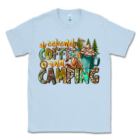 Dusty Blue Weekends Coffee And Camping Classic Tee - CowhideDigitalArt