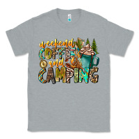 Heather Grey Weekends Coffee And Camping Classic Tee - CowhideDigitalArt