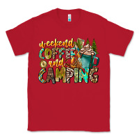 Red Weekends Coffee And Camping Classic Tee - CowhideDigitalArt