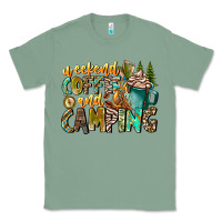 Sage Weekends Coffee And Camping Classic Tee - CowhideDigitalArt