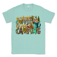 Seafoam Weekends Coffee And Camping Classic Tee - CowhideDigitalArt