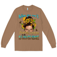 Toasted Coconut when you cant find the sunshine be the sunshine me Long Sleeve Tee - NancyCooperArtShop