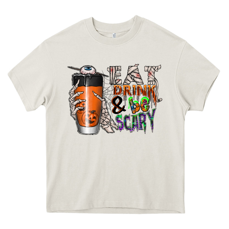 Eat Drink Be Scary Heavy Core Tee by CowhideDigitalArt | Teevron