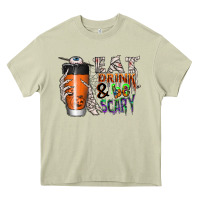 Mossy Eat drink be scary Heavy Core Tee - CowhideDigitalArt
