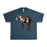 Midnight Navy Mustang Horse Urban Heavy Tee - LillyAllenDesigns