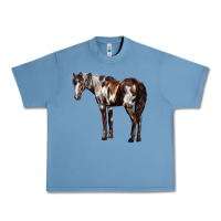 Pebble Blue Mustang Horse Urban Heavy Tee - LillyAllenDesigns