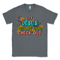Charcoal Heather get jesus before you check out Classic Tee - MaliasSmallBusiness