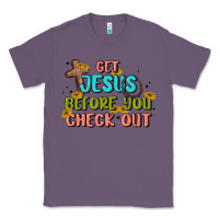Lavender get jesus before you check out Classic Tee - MaliasSmallBusiness
