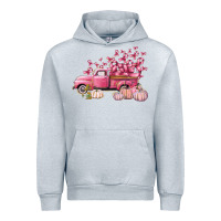 Heather Grey Breast Cancer truck Urban Hoodie - FaDigitalArtStudio