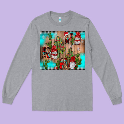 Ho Ho Ho Gnome Long Sleeve Tee Designed By Jahusdesignshop