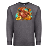 Charcoal Heather Turkey pumpkins Premium Sweatshirt - NancyCooperArtShop
