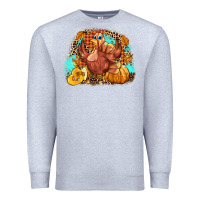 Heather Grey Turkey pumpkins Premium Sweatshirt - NancyCooperArtShop