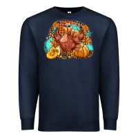 Navy Turkey pumpkins Premium Sweatshirt - NancyCooperArtShop