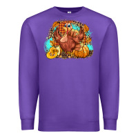 Purple Turkey pumpkins Premium Sweatshirt - NancyCooperArtShop