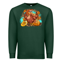 Sports Green Turkey pumpkins Premium Sweatshirt - NancyCooperArtShop