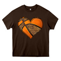 Chocolate Brown basketball heart Heavy Core Tee - HRA Design Shop
