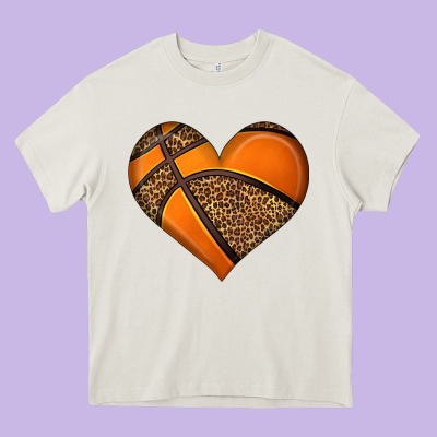 Basketball Heart Heavy Core Tee Designed By Hra Design Shop