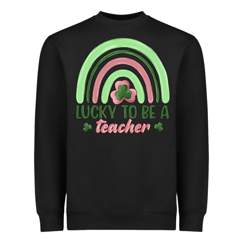 Lucky To Be A Teacher Heavyweight Sweatshirt by MaliasSmallBusiness | Teevron