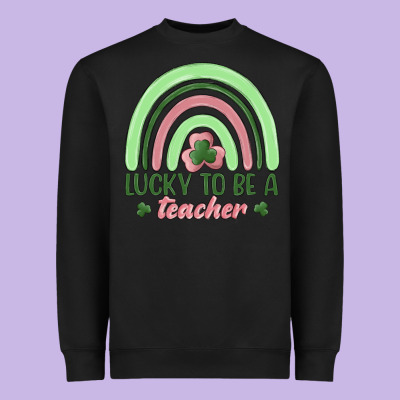 Lucky To Be A Teacher Heavyweight Sweatshirt Designed By Maliassmallbusiness