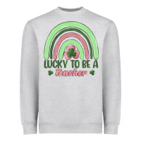 Heather Grey lucky to be a teacher Heavyweight Sweatshirt - MaliasSmallBusiness