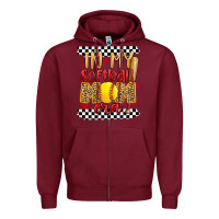 Burgundy in my softball mom era Zipper Hoodie - Artiststas