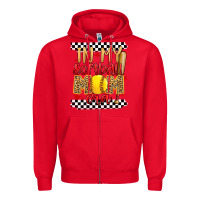 Red in my softball mom era Zipper Hoodie - Artiststas