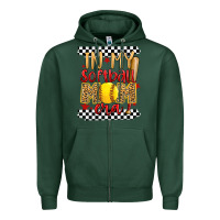 Sports Green in my softball mom era Zipper Hoodie - Artiststas