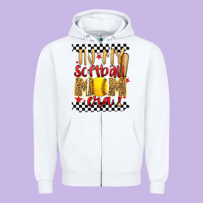 In My Softball Mom Era Zipper Hoodie Designed By Artiststas