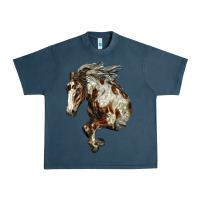Midnight Navy Mustang Horse Urban Heavy Tee - LillyAllenDesigns