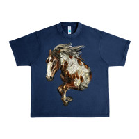 Navy Mustang Horse Urban Heavy Tee - LillyAllenDesigns