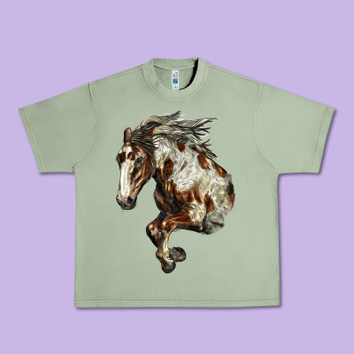 Mustang Horse Urban Heavy Tee Designed By Lillyallendesigns
