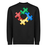 Black autism puzzle Heavyweight Sweatshirt - MaliasSmallBusiness