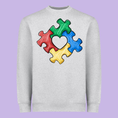 Autism Puzzle Heavyweight Sweatshirt Designed By Maliassmallbusiness