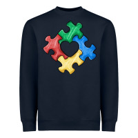 Navy autism puzzle Heavyweight Sweatshirt - MaliasSmallBusiness
