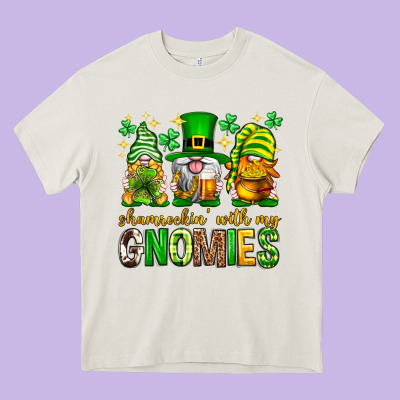 St. Patrick's Day Shamrockin' With My Gnomies Heavy Core Tee Designed By Neo Western