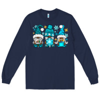 Navy winter afro gnomies Long Sleeve Tee - NancyCooperArtShop