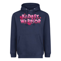 Navy Badass warrior Breast Cancer Heavyweight Hoodie - NancyCooperArtShop