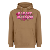 Toasted Coconut Badass warrior Breast Cancer Heavyweight Hoodie - NancyCooperArtShop