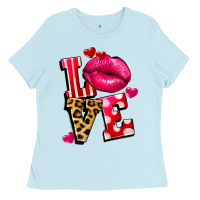 Baby Blue love lips Ladies Tee - FaDigitalArtStudio
