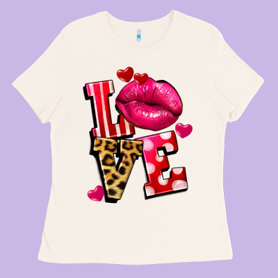 Love Lips Ladies Tee Designed By Fadigitalartstudio