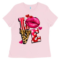 Bubblegum Pink love lips Ladies Tee - FaDigitalArtStudio