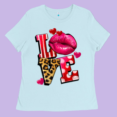Love Lips Ladies Tee Designed By Fadigitalartstudio