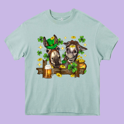St. Patrick's Day Donkey Heavy Core Tee Designed By Neo Western
