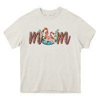 Cream mom flamingo Heavy Core Tee - BarkalooDesign