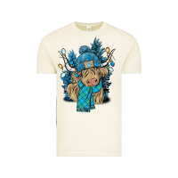 Vintage Arctic Winter long haired Cow Vintage Tee - NancyCooperArtShop