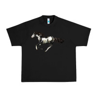 Black American Paint Horse Urban Heavy Tee - LillyAllenDesigns